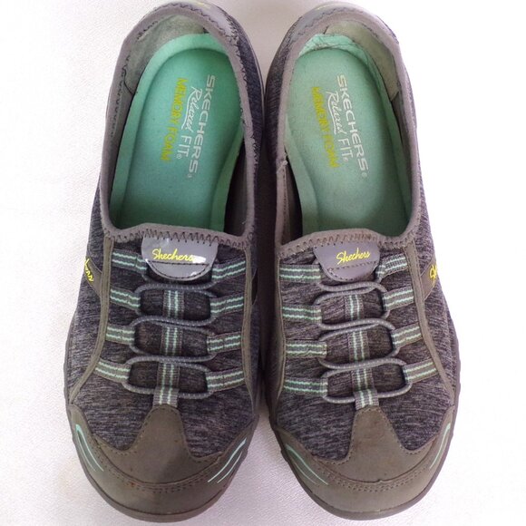 SKECHERS RELAXED FIT size 7.5 gray slip-on sneakers memory-foam insoles - Picture 11 of 14